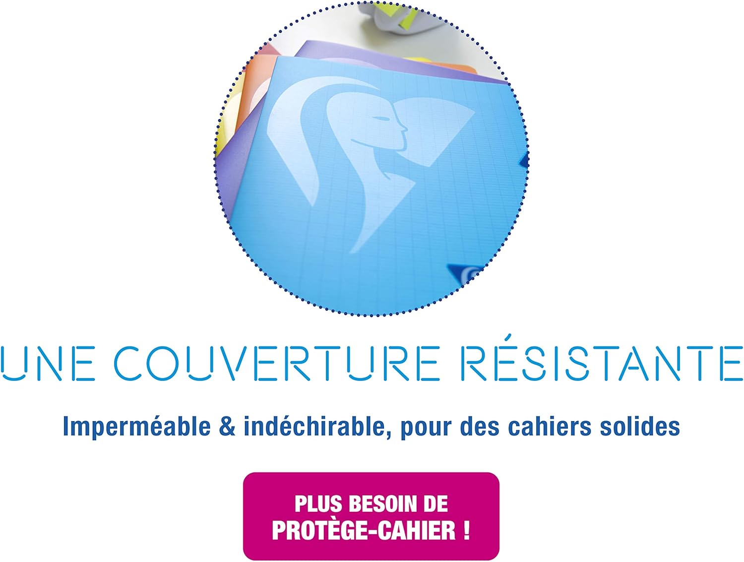 Thumbnail 3 de Clairefontaine 303101C – Lot de 10 Cahiers Agrafés Mimesys A4, 48 pages, papier 90 g, couverture polypro transparente