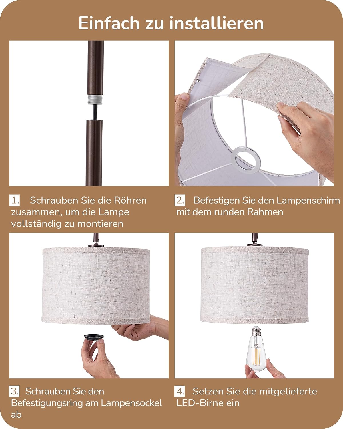 Thumbnail 5 de EDISHINE Stehlampe Wohnzimmer 160 cm