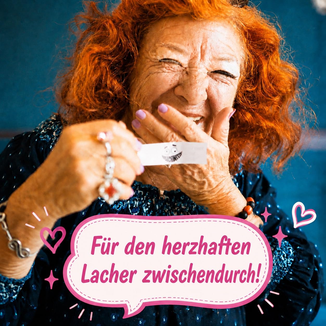 Detalle 2 de Glückskekse Flachwitze pink – vegane Glückskekse mit Flachwitz-Sammelwitzen, 30 Stück, made in Germany