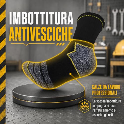 Detalle de Niorasen calzini da lavoro uomo, 6 paia in spugna, taglia 47-50