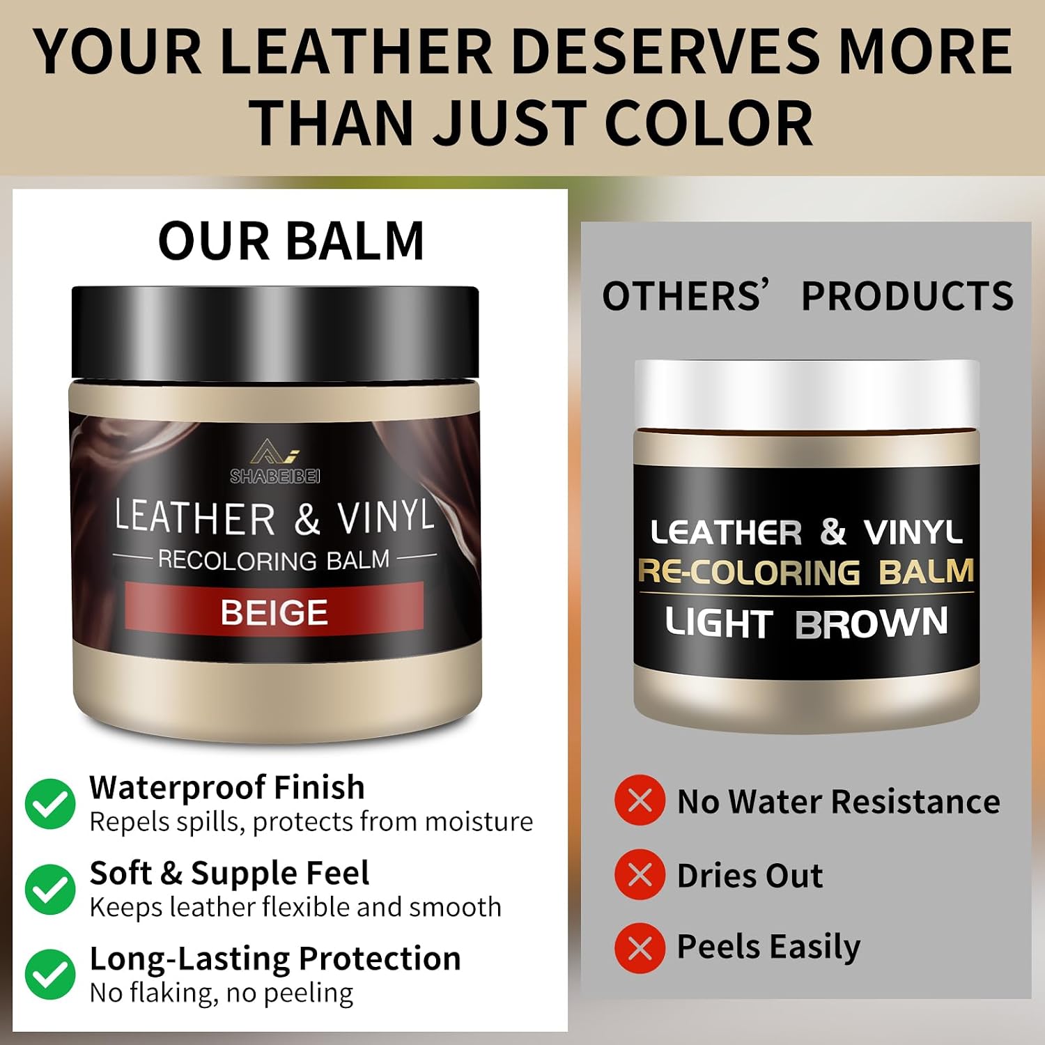 Detalle 2 de SHABEIBEI Leather Recoloring Balm 1 Kit