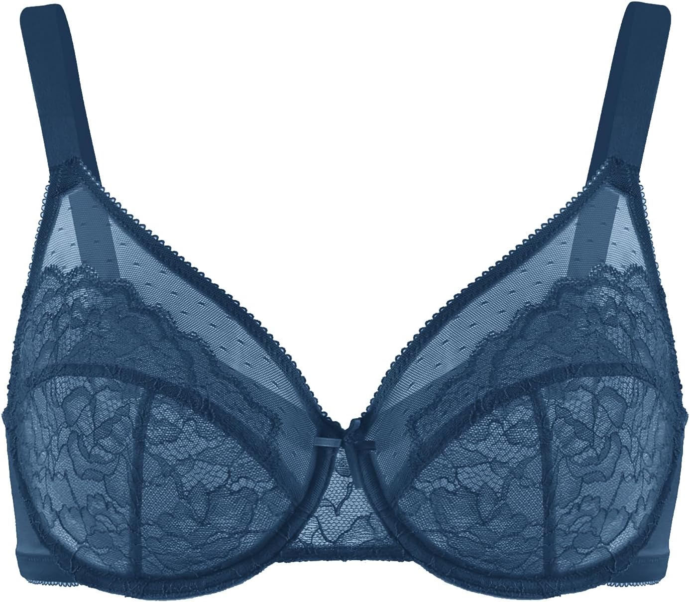 Thumbnail 5 de HSIA Full-Cigure Lace-Top Full Coverage Wireless Lift Bra with Underwire, Extended Size, Floral Lace