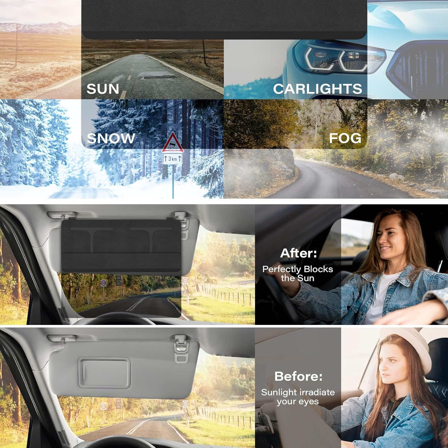 Detalle de Sonnenblende Verlängerung Auto – Verstellbare Visier-Verstärkung mit UV-Schutz