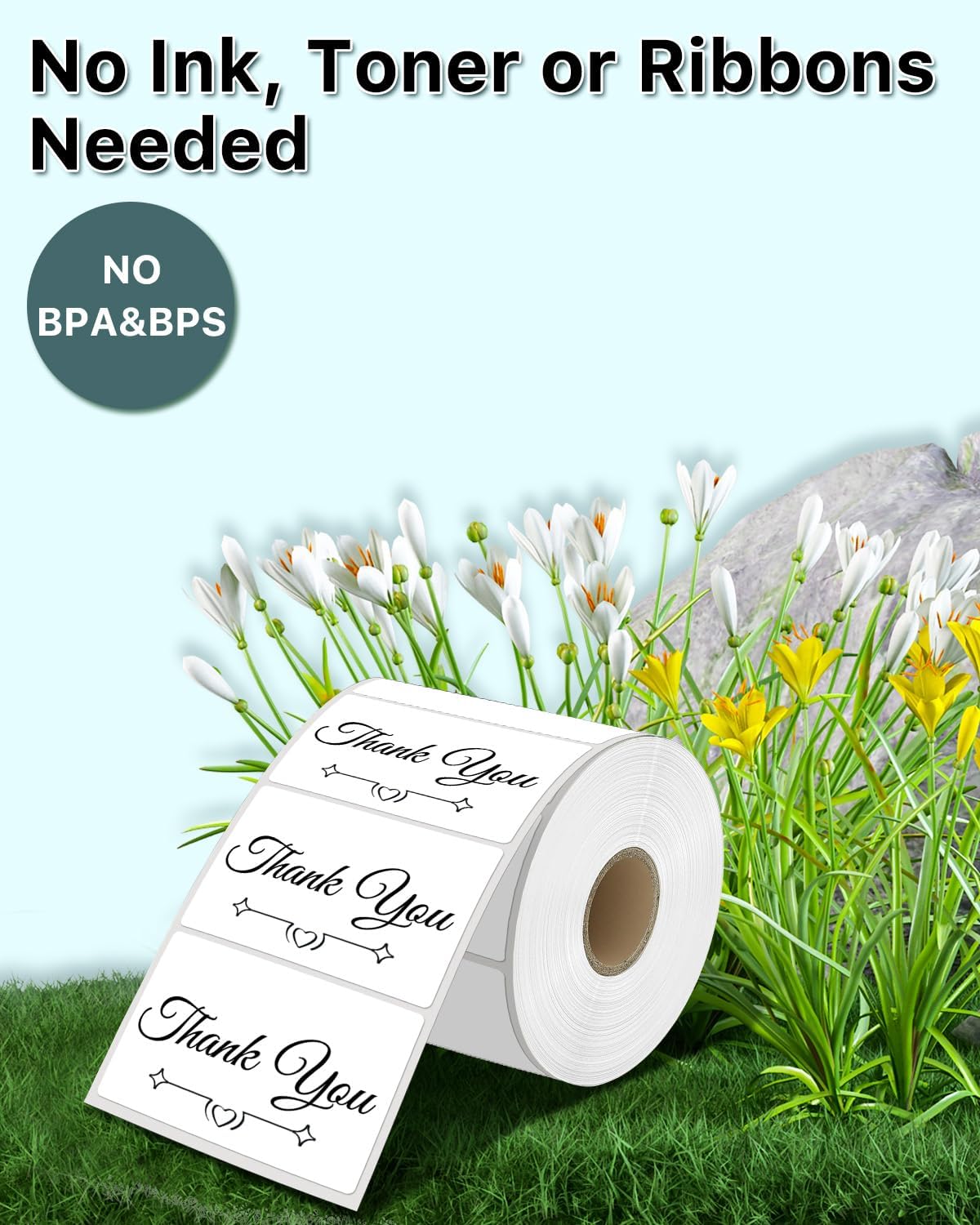 Detalle de iEager 3" x 2" Thermal Labels, White Self-Adhesive Roll of 500