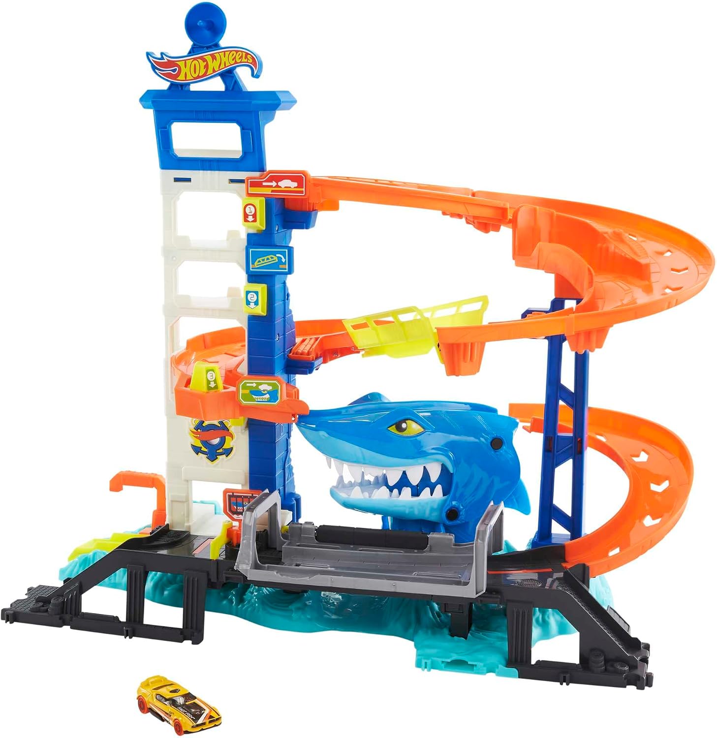 Detalle 2 de Hot Wheels City Huye del Tiburón 🦈 - Juego de Pista