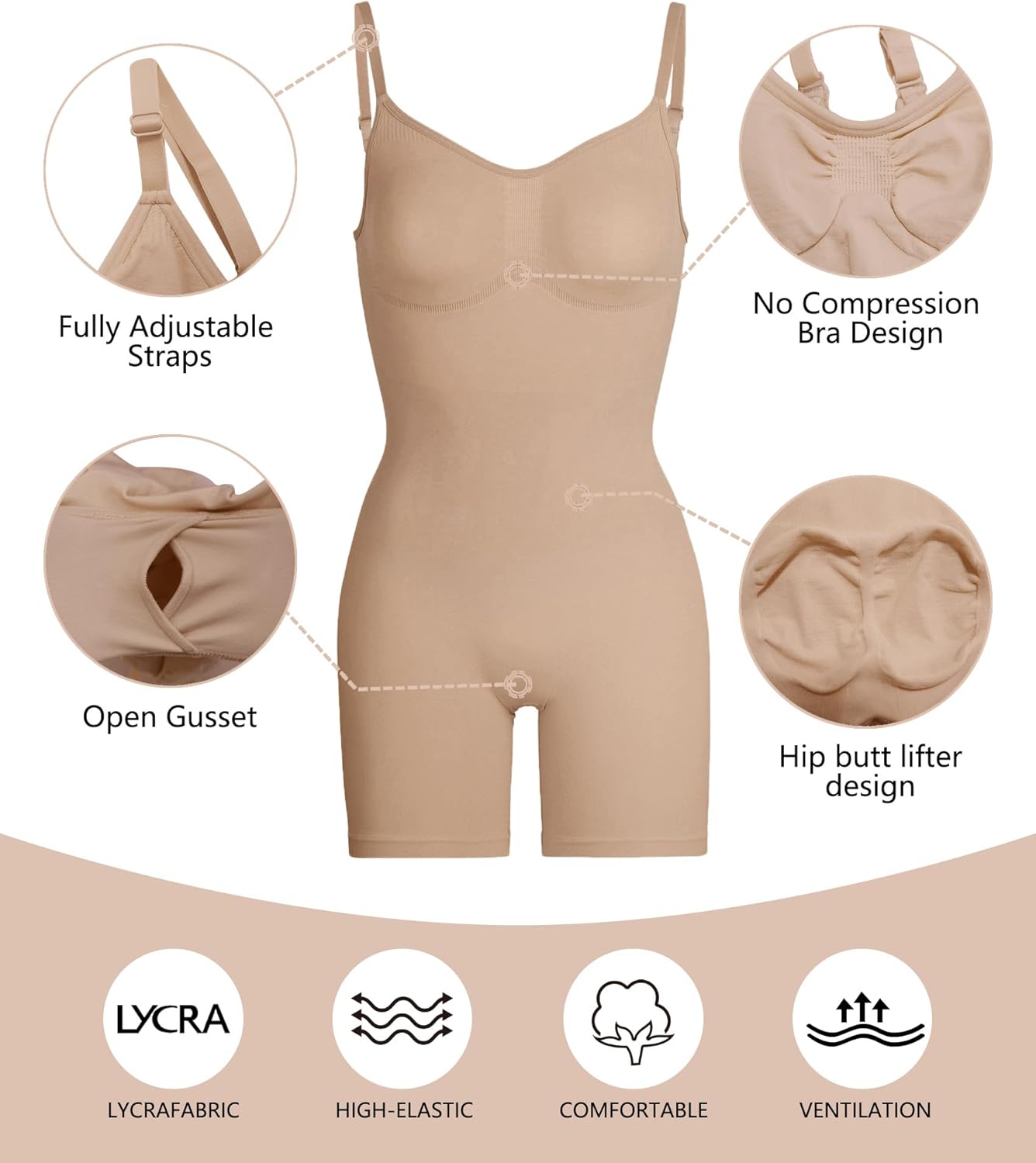 Thumbnail 3 de SHAPERX Shapewear for Women: Tummy Control Bodysuit with Butt Lifter