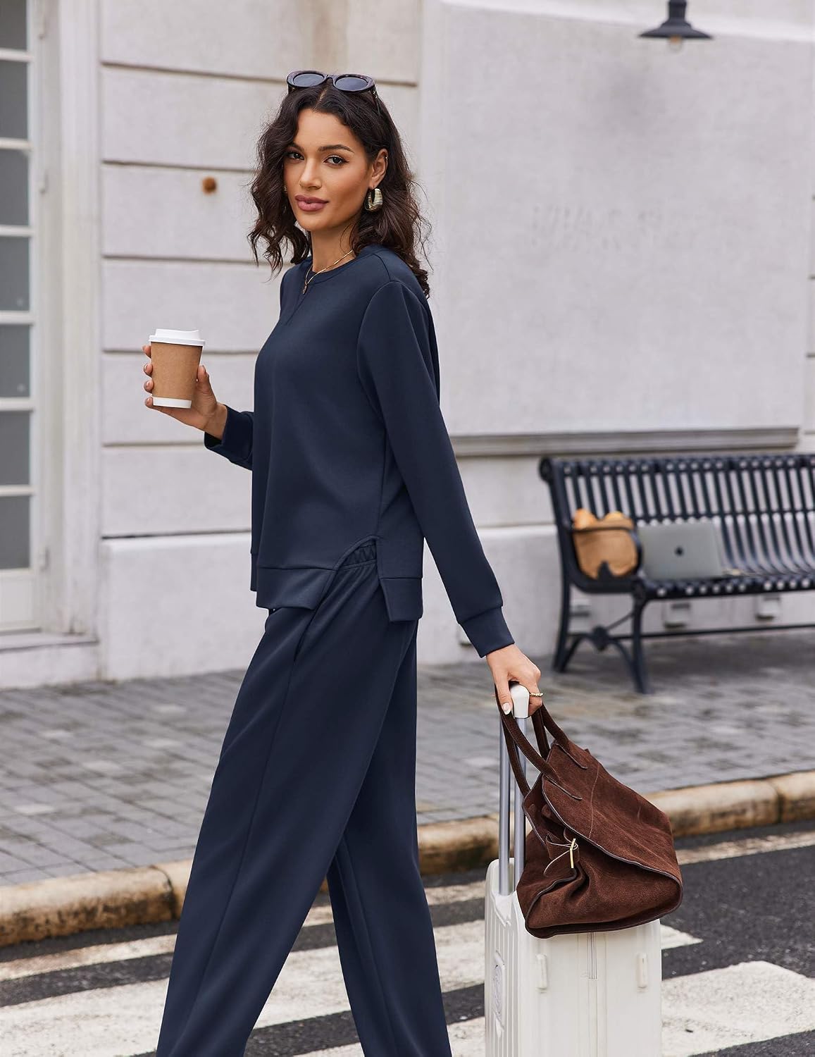 Detalle de Ekouaer Women's Lounge Set, Two-Piece
