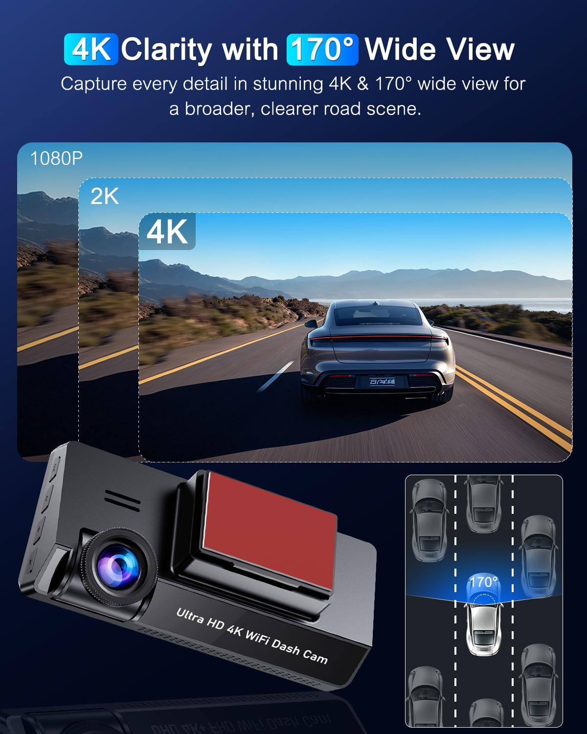 Detalle 2 de POYBPCY Dash Cam 4K 3,69"