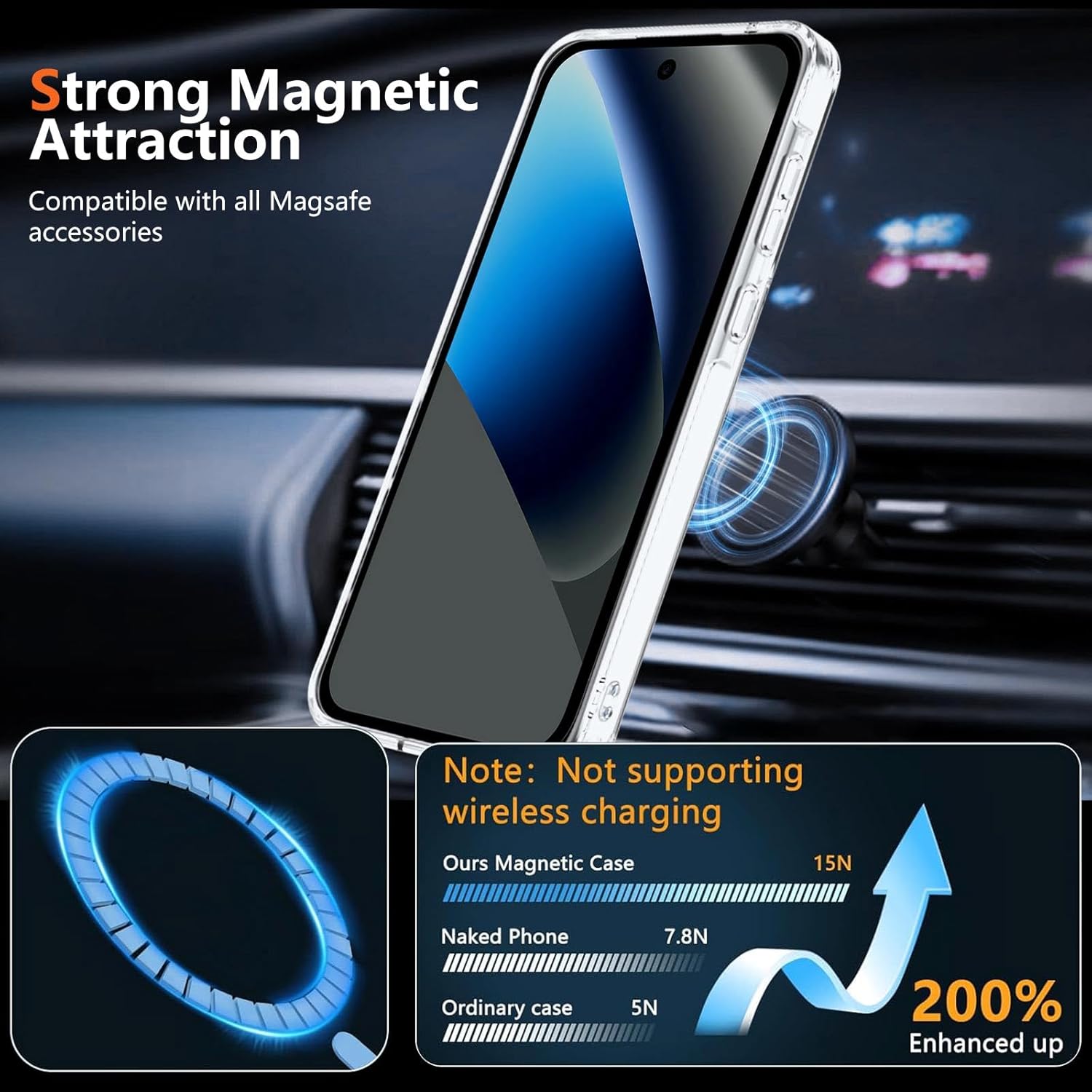 Detalle de XTCASE Coque magnétique pour Google Pixel 10a avec support invisible et bumper antichoc - Clear