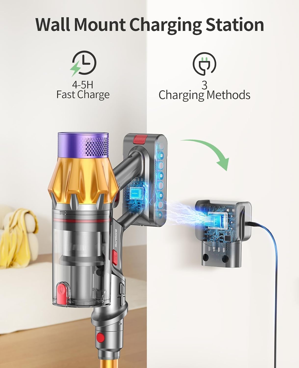 Thumbnail 6 de SunSare X7A Pro Cordless Vacuum Cleaner: 65 Mins, 600W, 50KPa with Self-Standing Station
