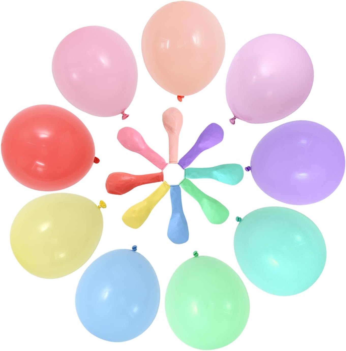 Detalle de 100 Pack 10 Inch Mixed Color Balloons: Thick, Pastel Macaron Latex for Party Decor