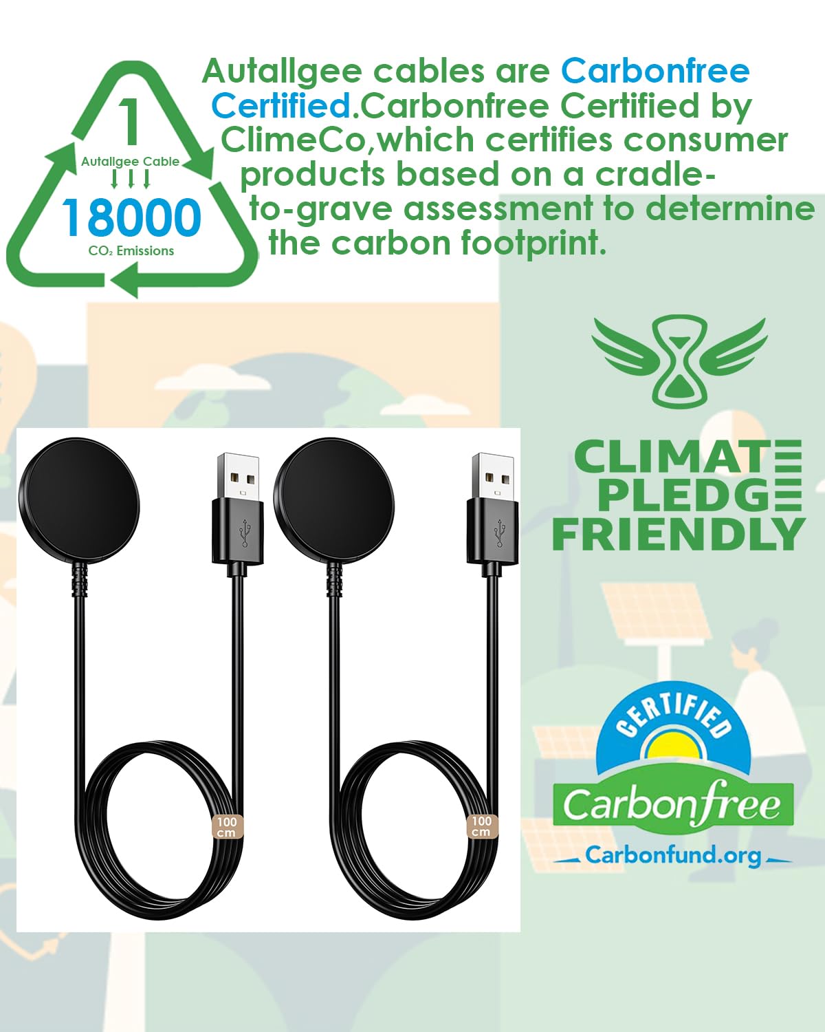 Detalle de 2 Pack Samsung Galaxy Watch Charger Cables with Magnetic Docking