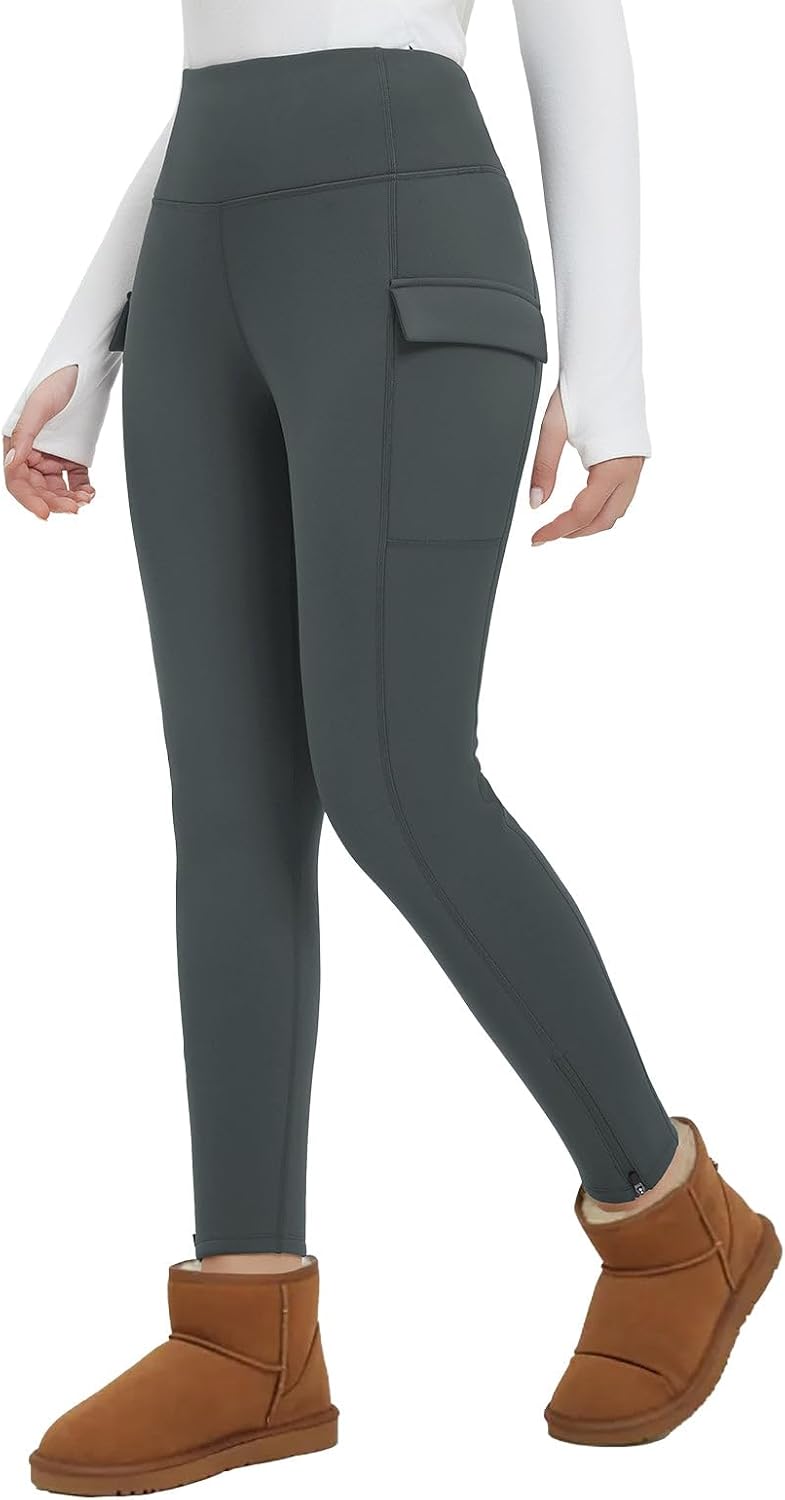 Detalle de baleaf Women's Fleece Lined High-Waisted Ski Leggings