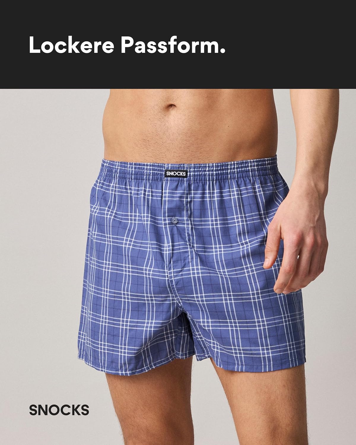 Detalle de Snocks American Boxershorts Herren Bio-Baumwolle 3er-Pack