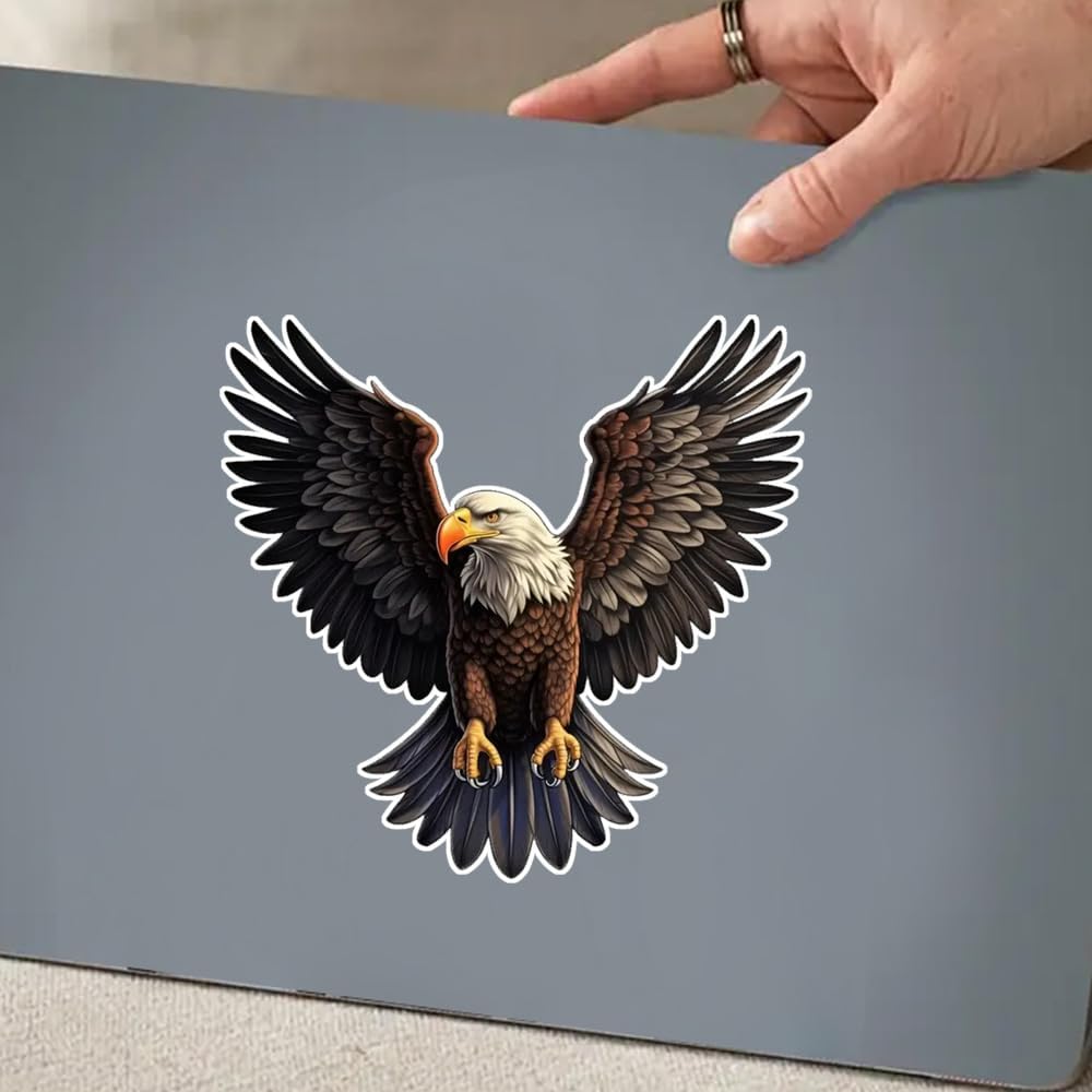 Detalle de 2 Pack 13x12.5cm Flying Eagle Vinyl Stickers – Waterproof, Durable & Versatile for Cars, Laptops and More