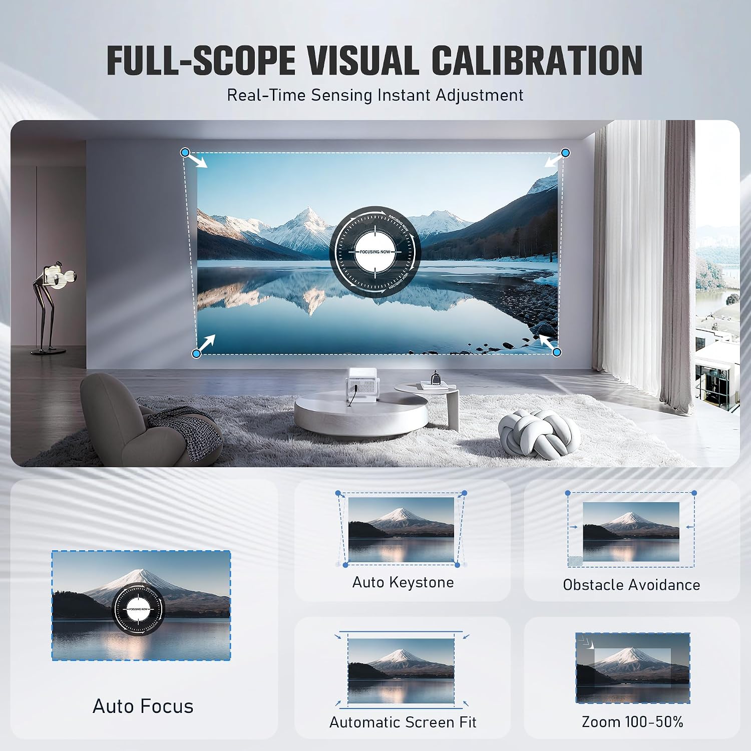 Thumbnail 5 de Officially-Licensed APP & 3000 ANSI 4K Mini Outdoor Projector with WiFi & Bluetooth (VOPLLS Smart Portable)