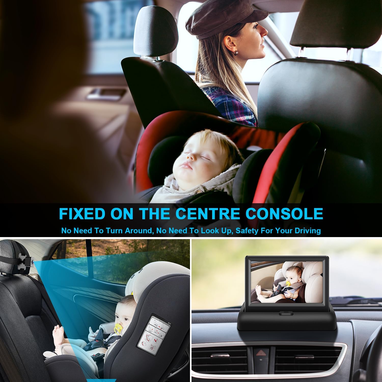 Detalle 2 de Shynerk Baby YB-403CA Car Baby Monitor with 4.3-Inch Display and Night Vision