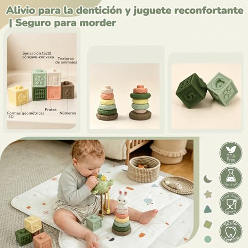 Detalle de Auezona: 5 en 1 Juguetes Montessori para Bebés 6-12 Meses – Verde