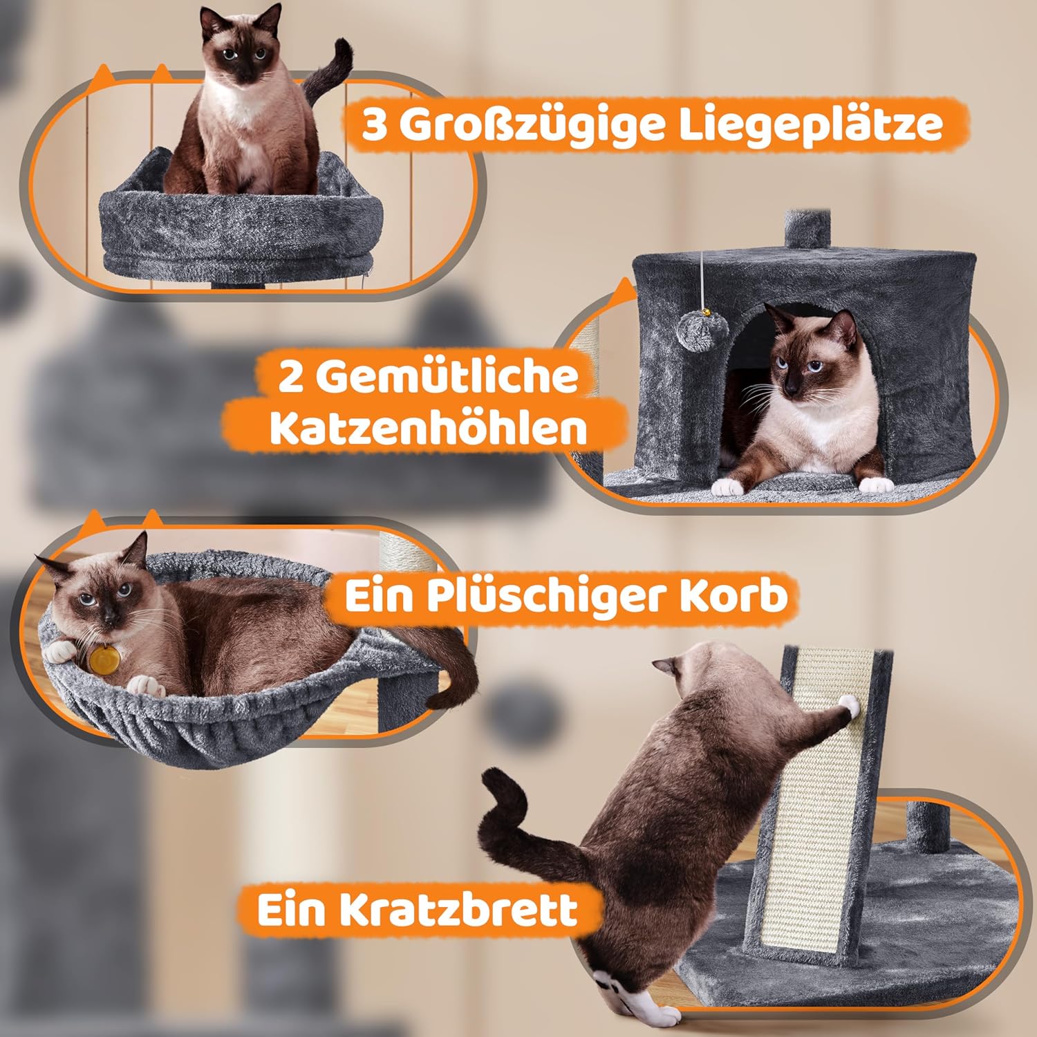 Thumbnail 3 de Yaheetech Katzenkratzbaum 175 cm mit Sisal