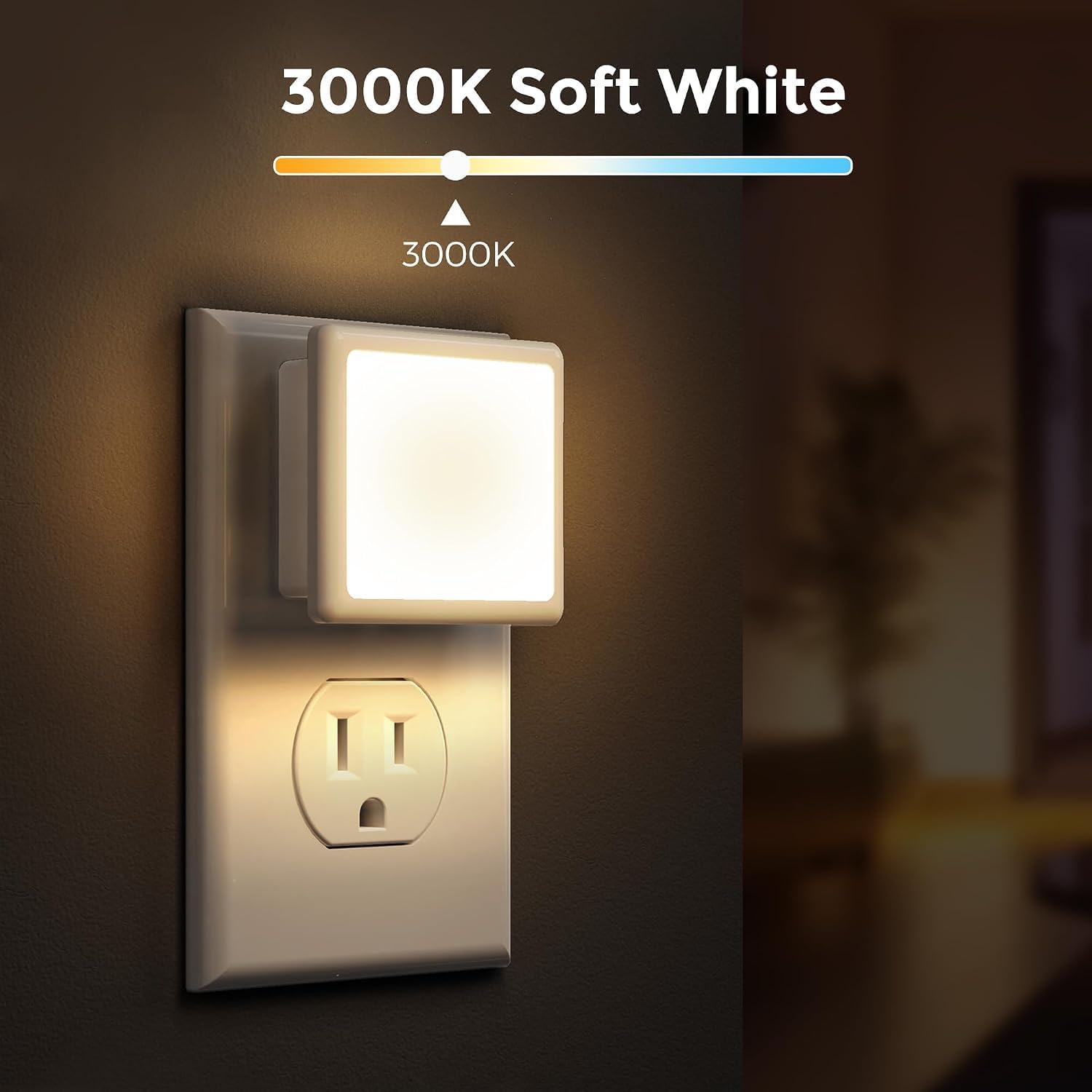 Thumbnail 2 de L LOHAS LED Plug-In Night Lights, 3000K Soft White, Dusk-to-Dawn Sensor, 2-Pack
