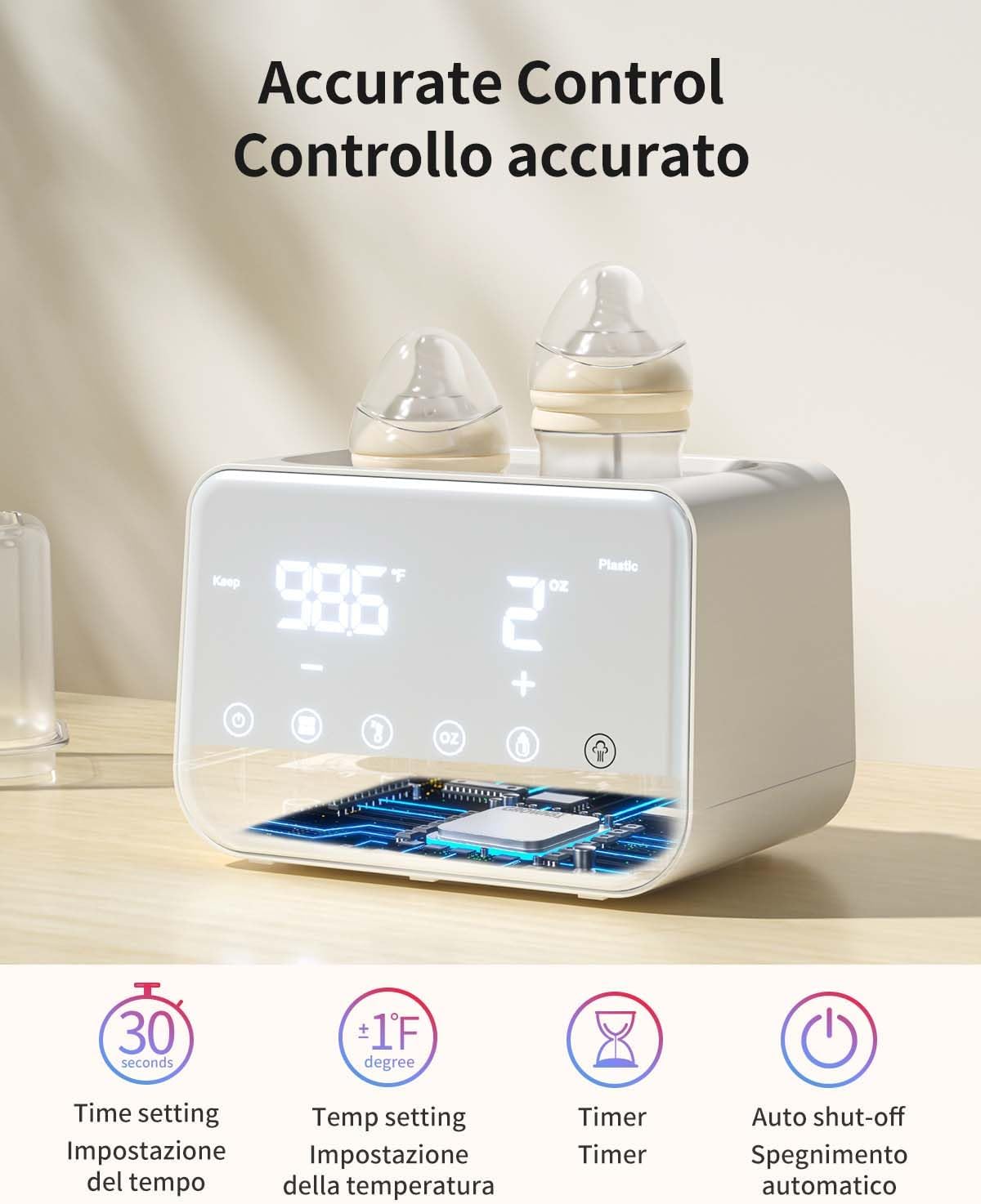 Thumbnail 4 de GROWNSY Scaldabiberon 10 in 1 con Display LCD