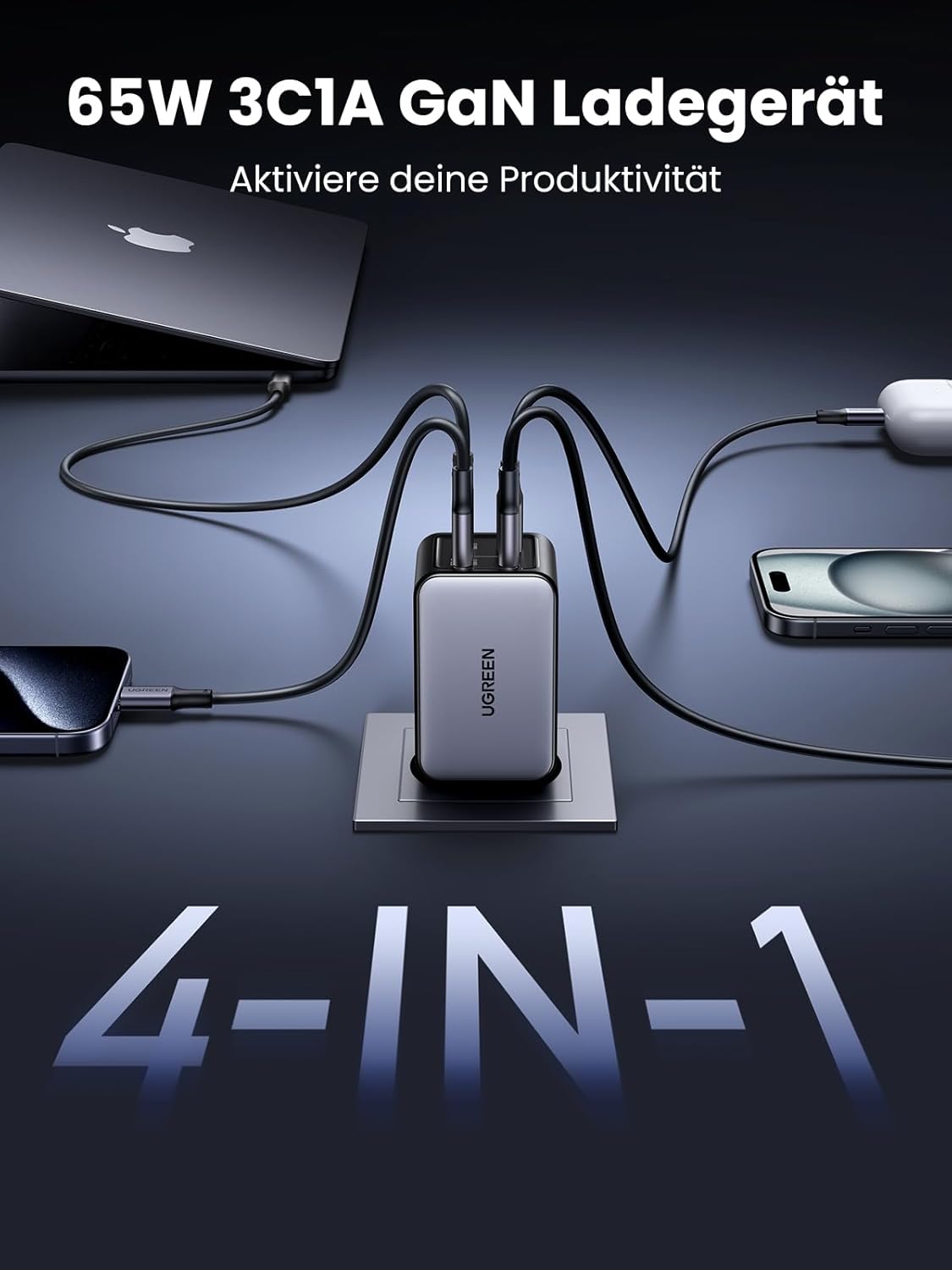 Thumbnail 1 de UGREEN Nexode 65W GaN Ladegerät 4-Port