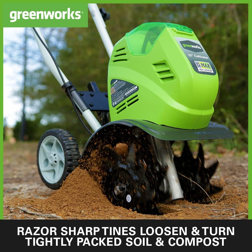 Thumbnail 2 de Greenworks G40TL Cordless Cultivator (Front Tine Tiller) – 25cm Working Width, Tool-Only for Greenworks 40V