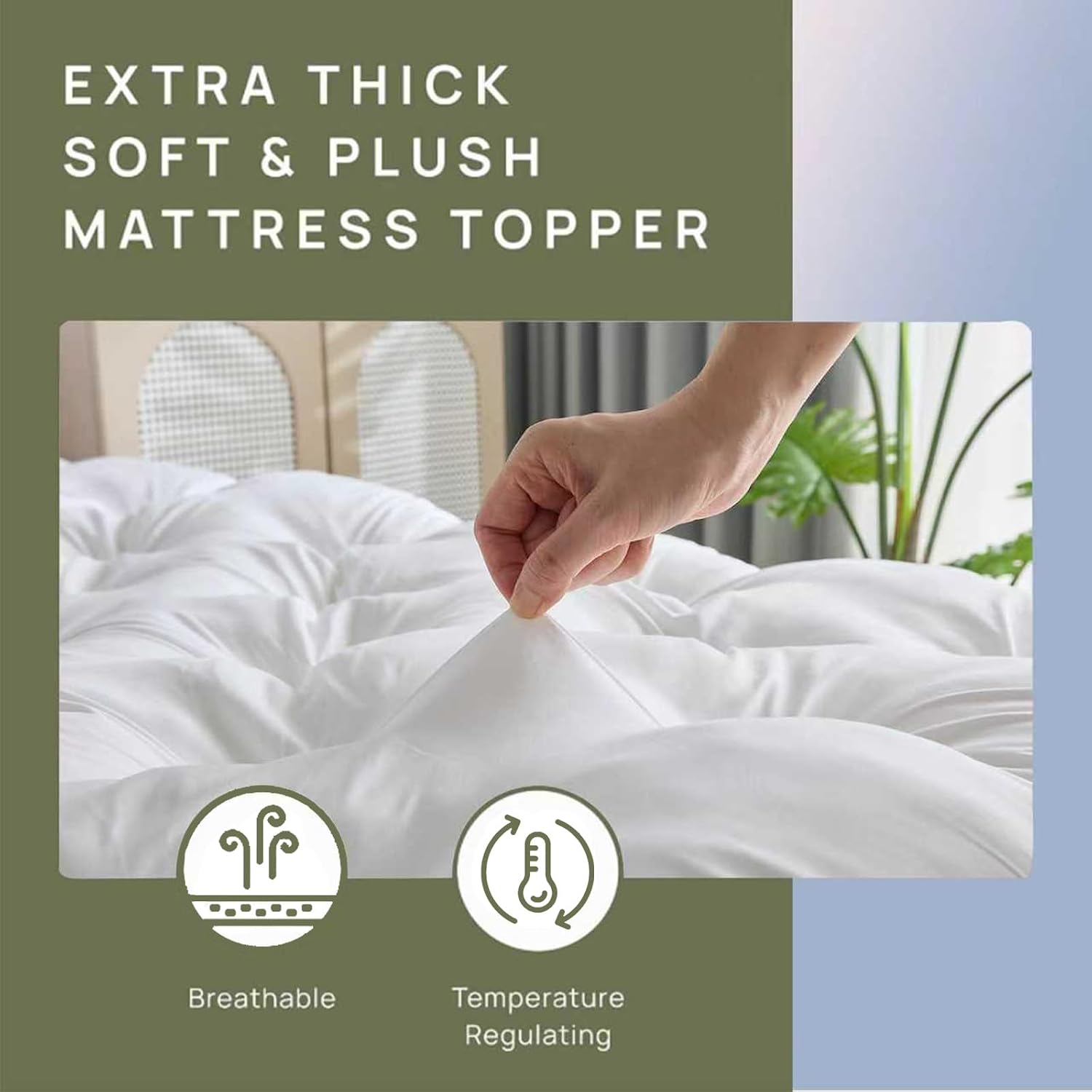Detalle 1 de SHOUREN DZMT5-K-0811 King Mattress Topper, 5-Inch Gel Memory Foam