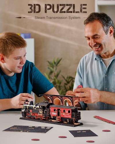 Detalle 2 de Rolife Steam Journey 3D wooden train puzzle 🚂