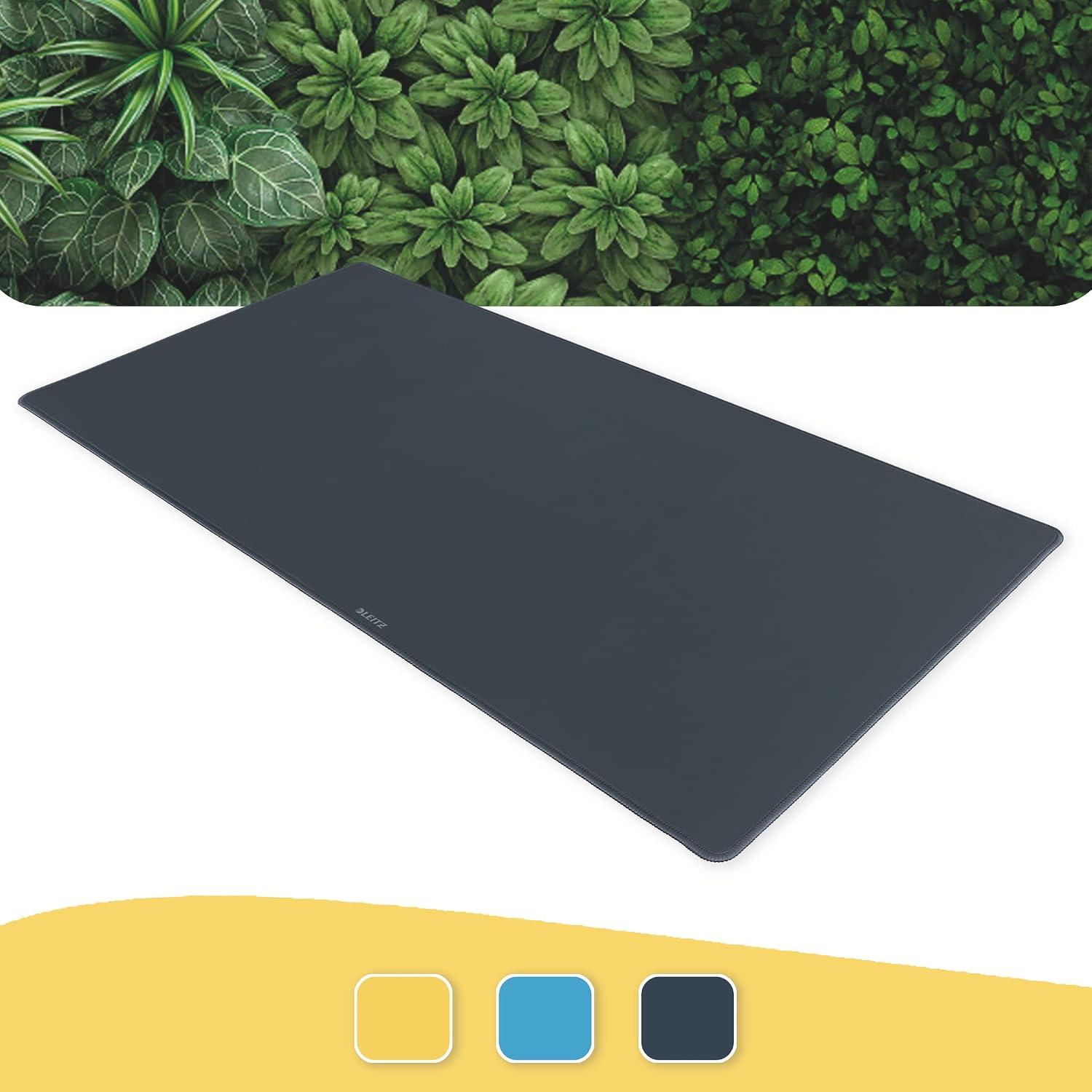 Detalle de Leitz Tapis de Bureau Antidérapant 80 x 40 cm – Gamme Cosy, Gris
