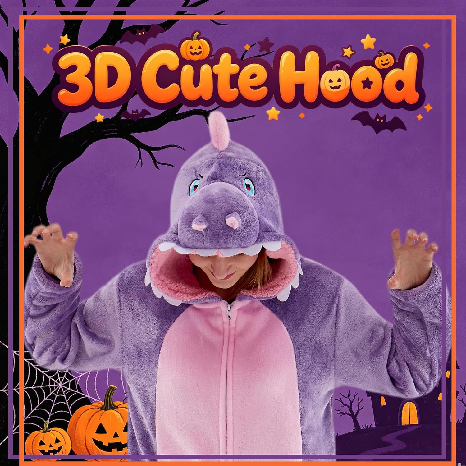Detalle de Sokliro Adult Animal Onesie Pajamas, Unisex Hooded One-Piece Costume
