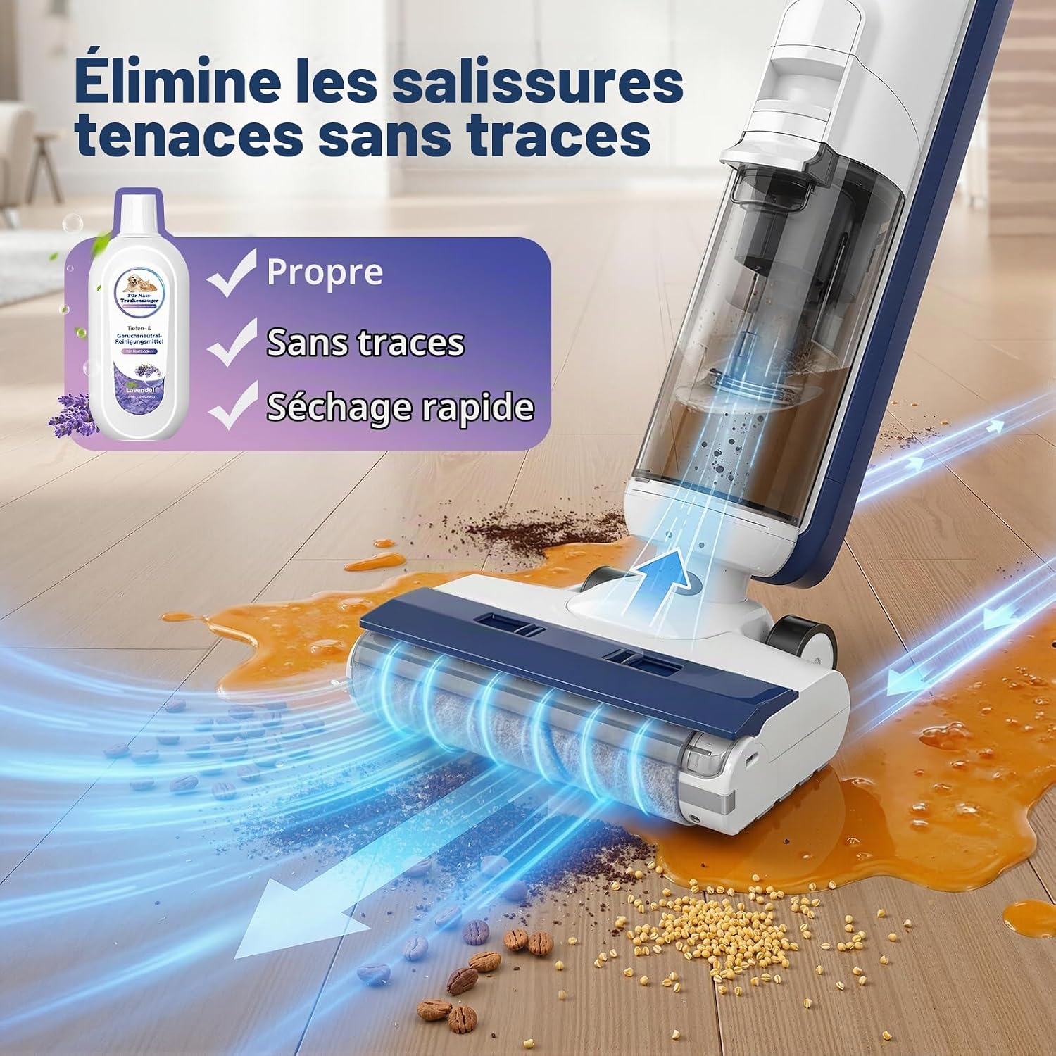 Detalle de VILLAPOOL vloerreiniger 2 x 500 ml met lavendelgeur voor Tineco Floor One