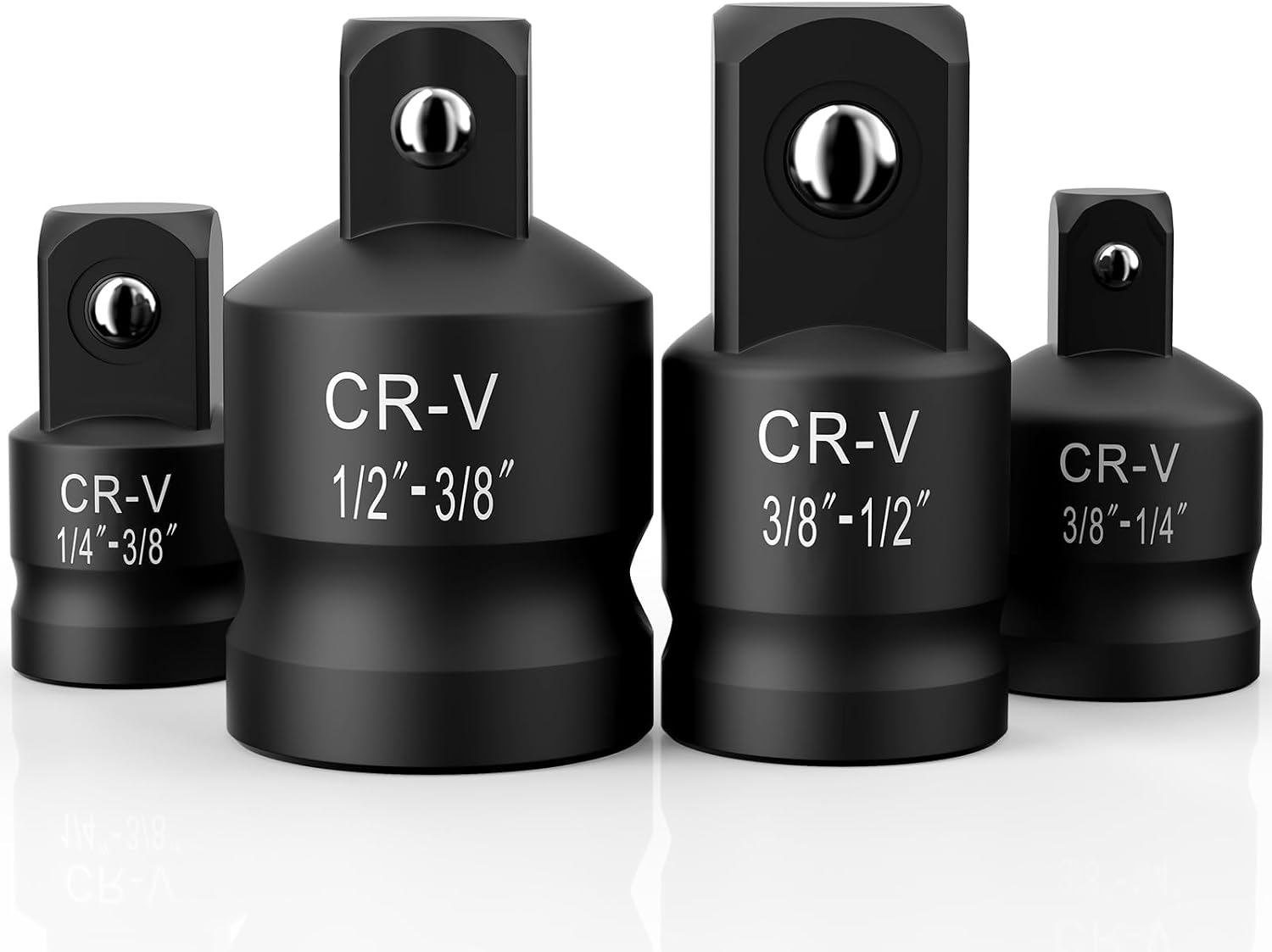 Thumbnail 6 de 2-Piece Impact Socket Adapter & Reducer Set: 3/8 to 1/2 and 1/2 to 3/8 with Spring-Loaded Stop