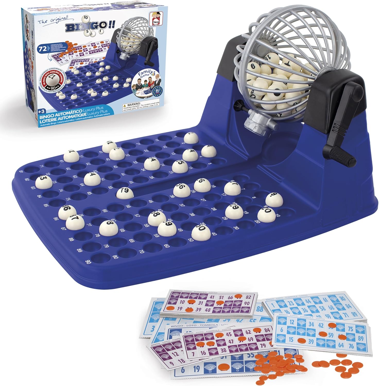 Thumbnail 5 de Chicos Loterie Automatique – Jeu de loto bingo complet avec boulier, 90 boules indélébiles et 48 cartons (ref. 20805)