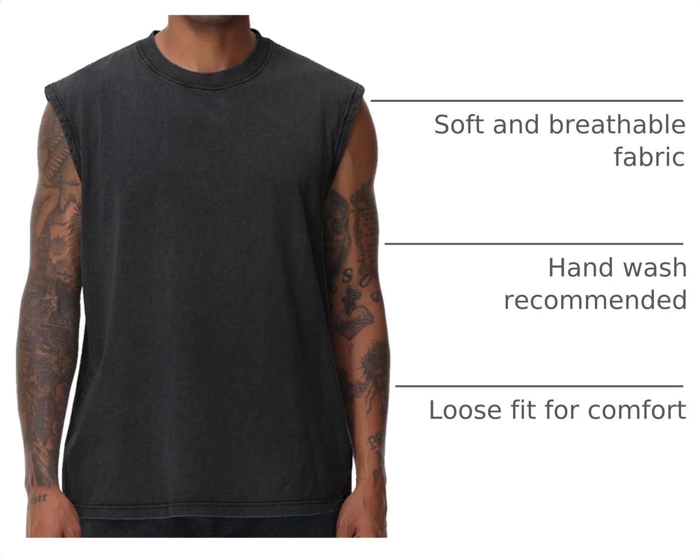 Detalle 2 de SnowElve Men's Workout Tank Top – Sleeveless Muscle Tee