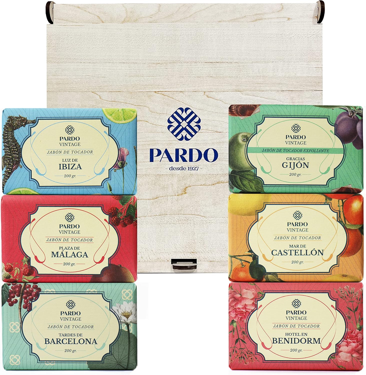 Detalle de Jabones Pardo Vintage Dreams – zestaw 6 mydeł w kostce po 200 g