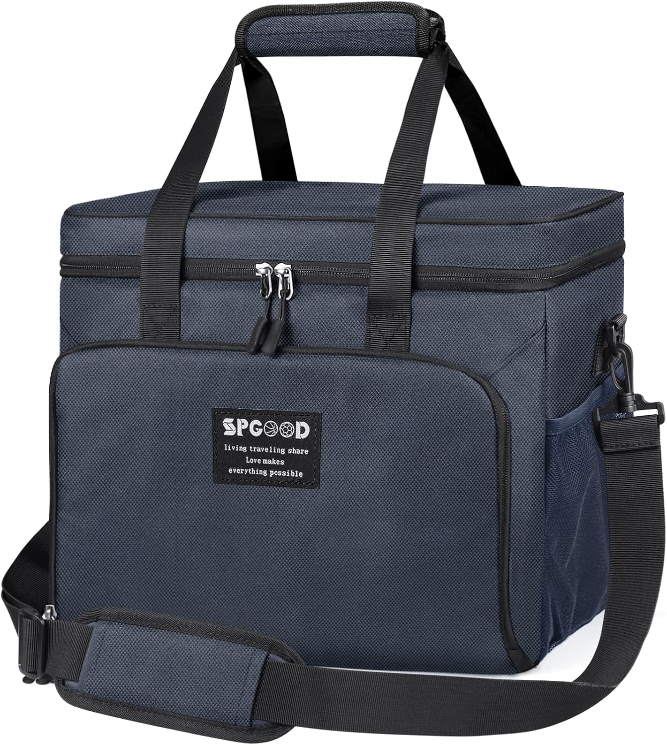Detalle de SPGOOD Kühltasche (20L/30L/40L) faltbar – isolierte Thermotasche für Picknick, Strand & Camping in Blau