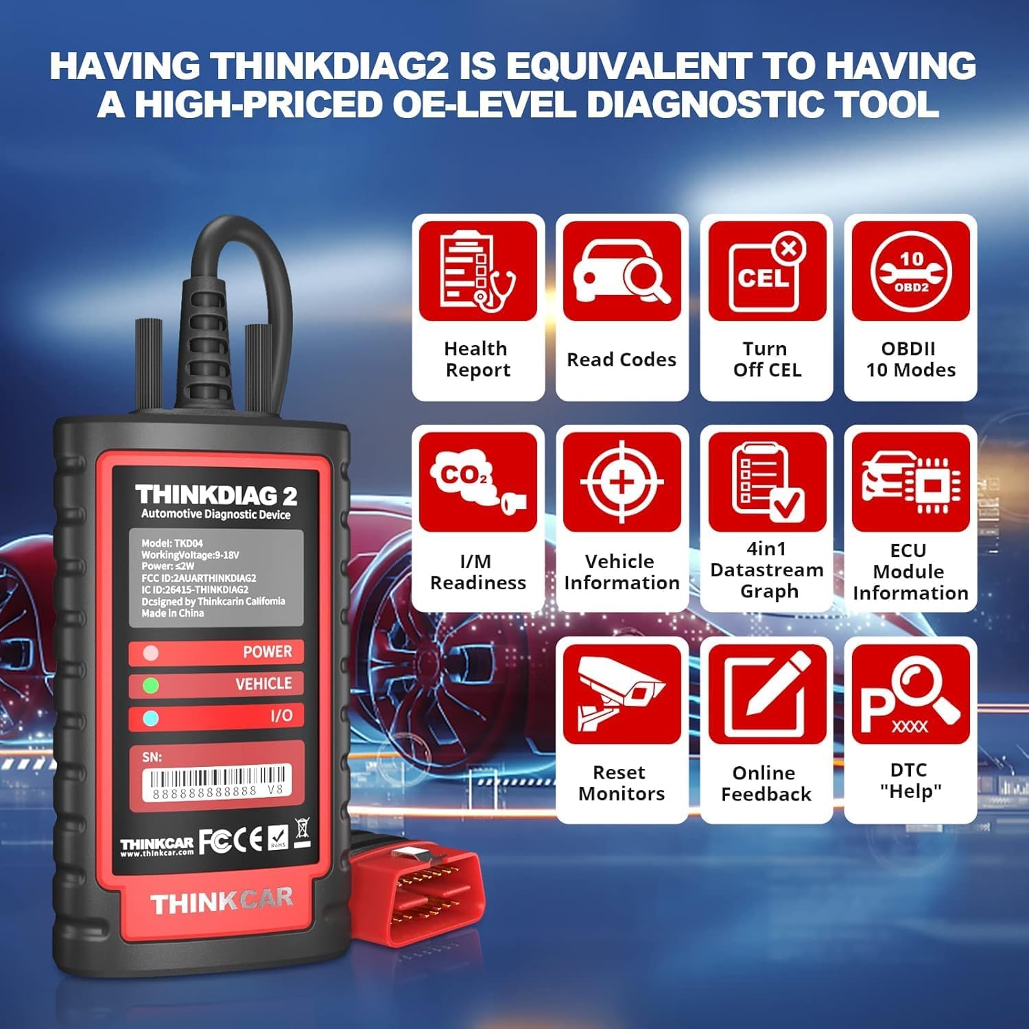 Thumbnail 6 de thinkcar ThinkDiag 2 OBD2 Diagnostic Tool: Bi-directional, CAN-FD, and ECU Coding for 120+ Brands