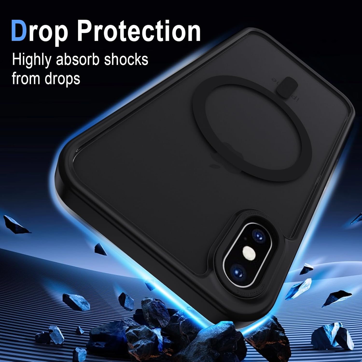 Thumbnail 3 de XTCASE Coque magnétique pour iPhone X/XS avec MagSafe et protection anti-chocs (noir, translucide mat)