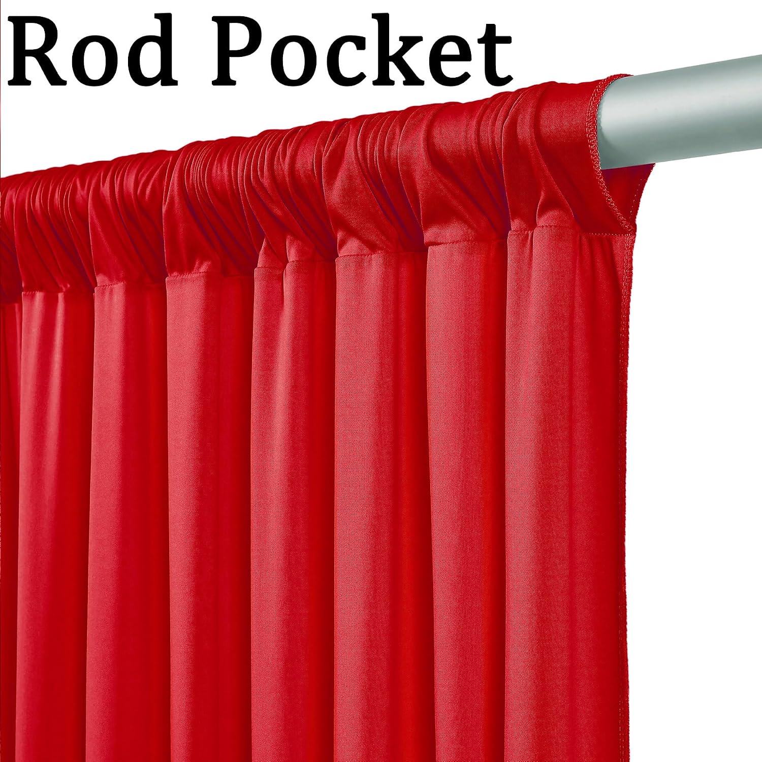 Thumbnail 6 de 3x3 m roter Vorhang für Kulissen – Polyester Hintergrund für Hochzeit, Party & Fotos (2 Platten, 1,5×3 m)
