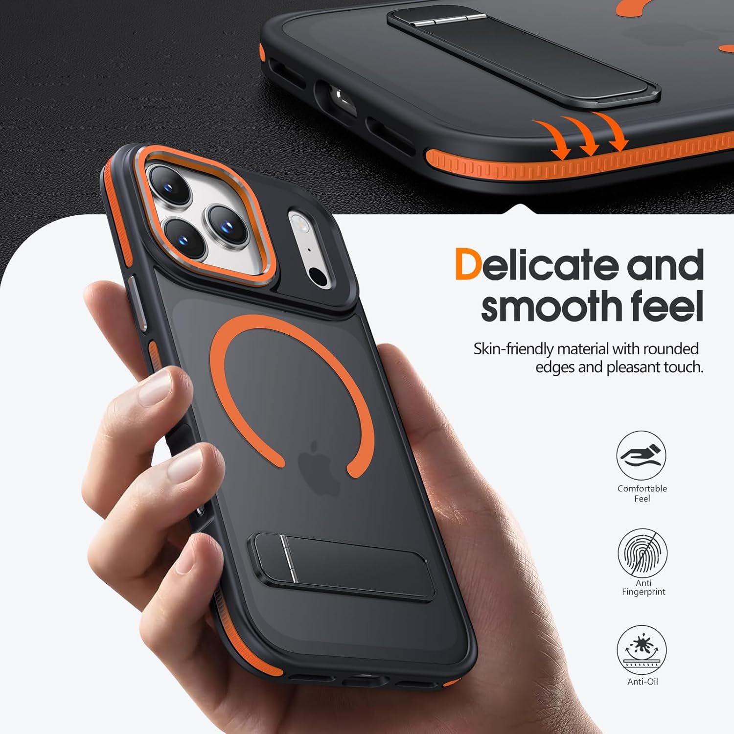 Thumbnail 3 de Misscase iPhone 17 Pro Case with Stand and MagSafe — Orange
