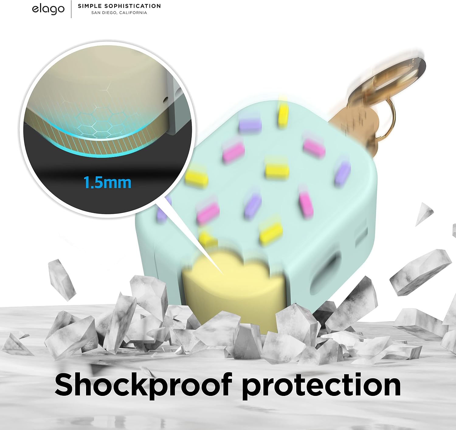 Detalle 2 de Coque Ice Cream elago pour étui AirPods Pro 2 (compatible charge sans fil) avec mousqueton – Menthe