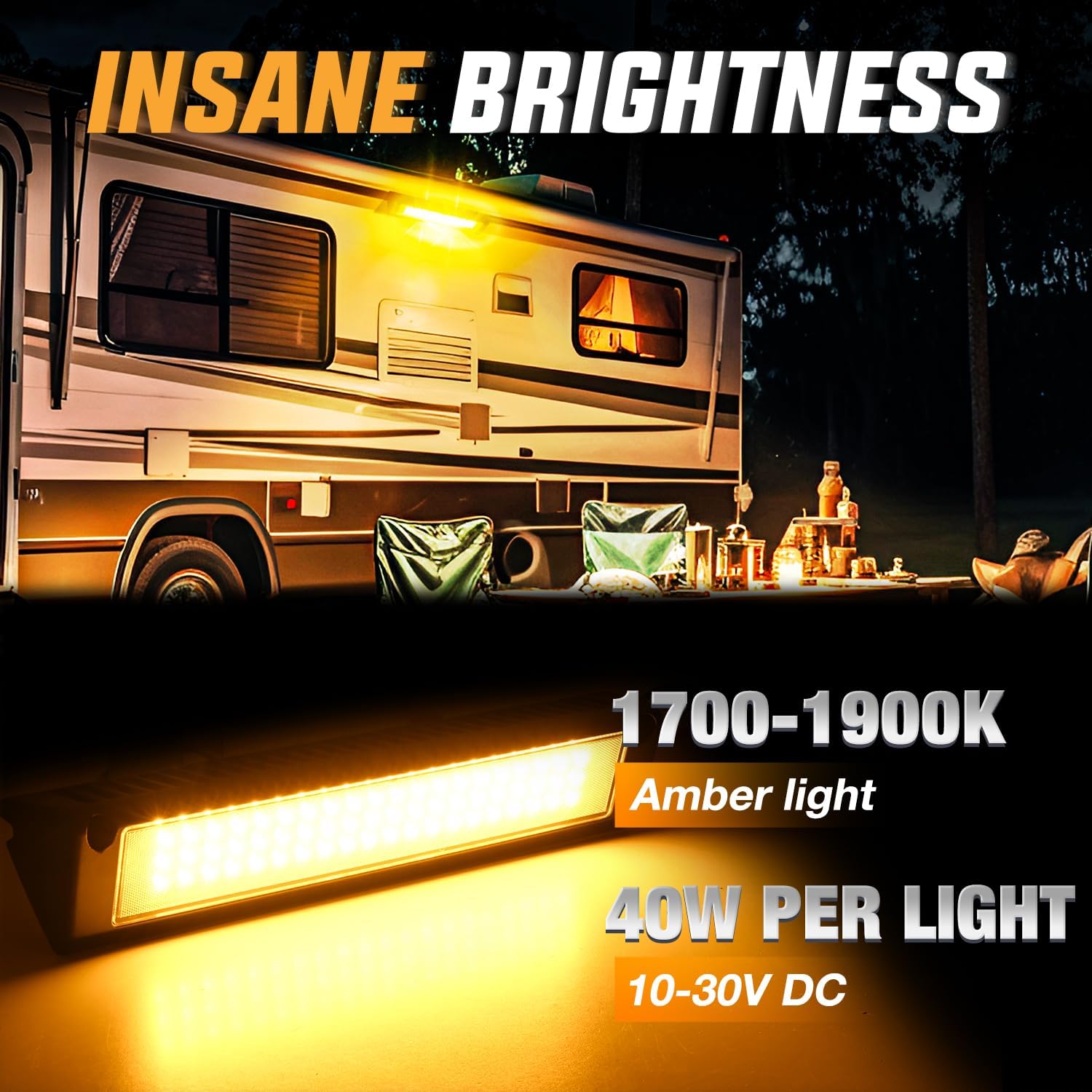 Thumbnail 2 de Nilight 13-Inch RV Porch Light Amber Beam LED