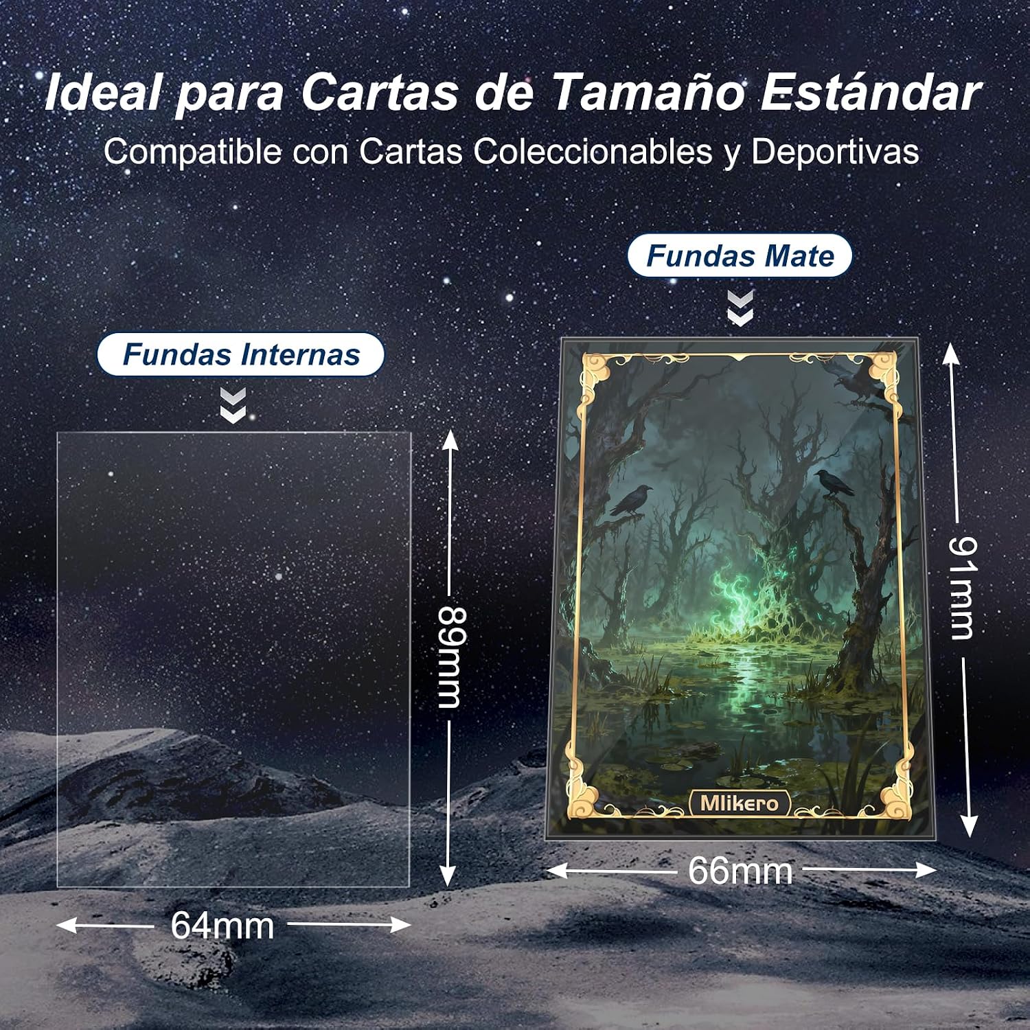 Detalle de Mlikero 600 – Paquete de Fundas Cartas Perfect Fit Inner Card Sleeves (66 x 91 mm / 64 x 89 mm)