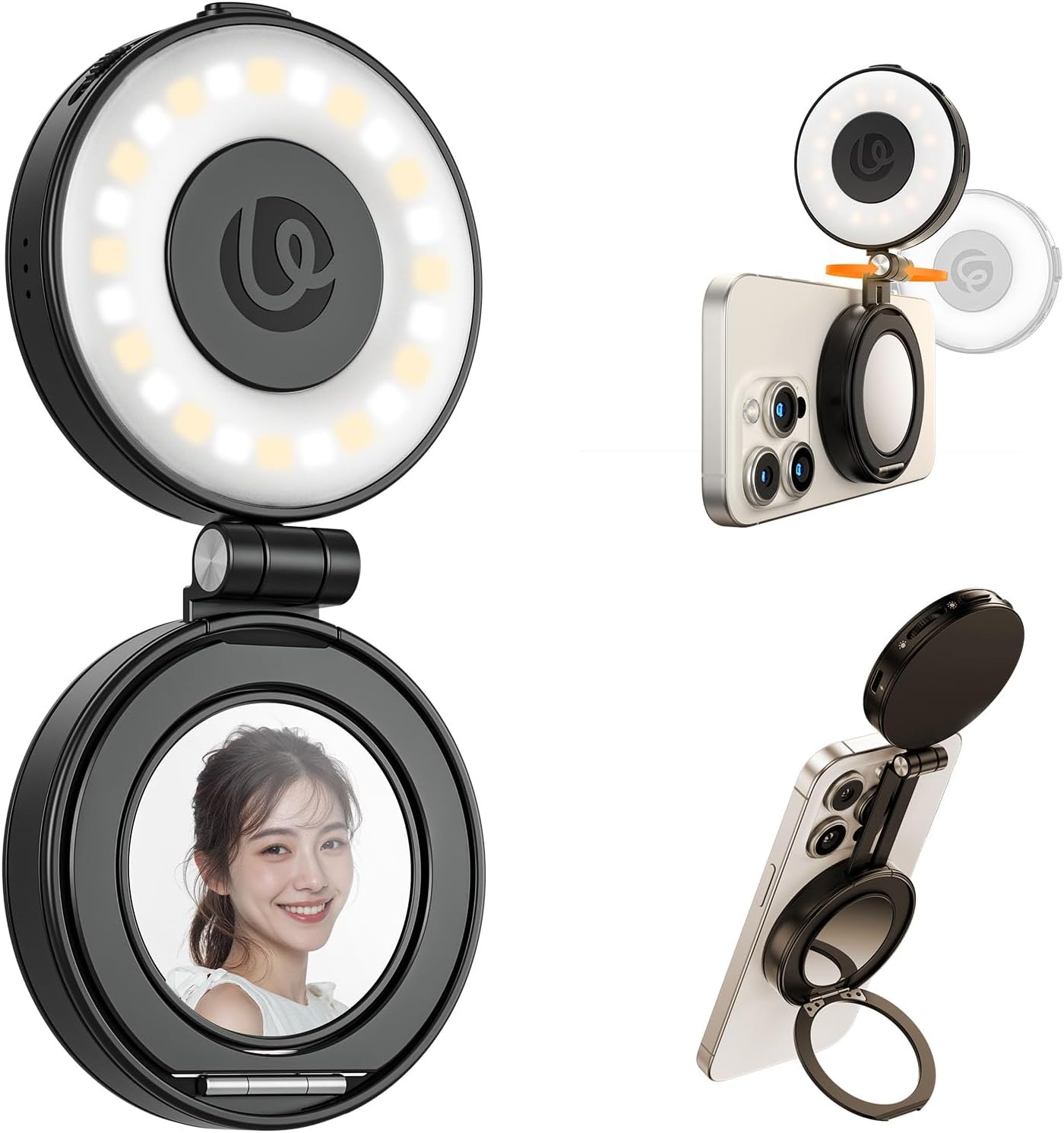 Detalle de ULANZI LM23 – magnetyczna lampa do selfie 360° z regulacją światła i USB-C