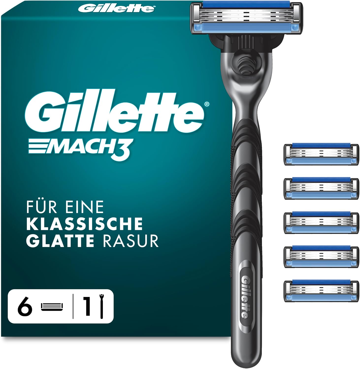 Detalle de Gillette Mach3 Basis Rasierer Männer 6 Klingen