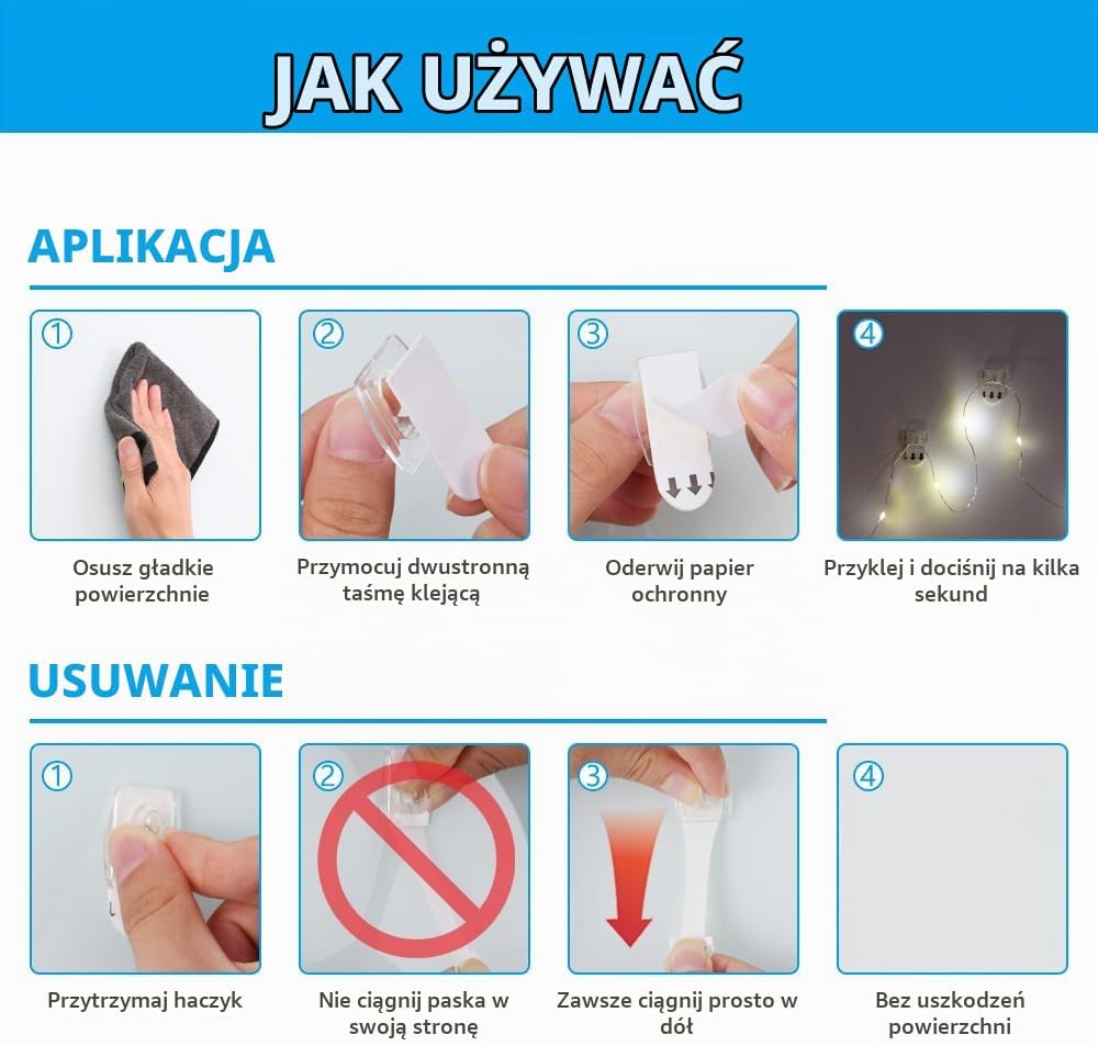 Detalle de Ainiv F5-3666798 – przezroczyste klipsy do girland świetlnych i dekoracji