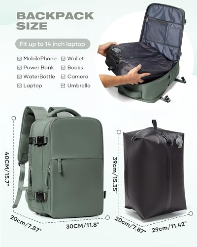 Thumbnail 4 de SZLX Mochila de viaje con compresión al vacío 40x30x20 cm para cabina – compatible con Ryanair y Wizz Air