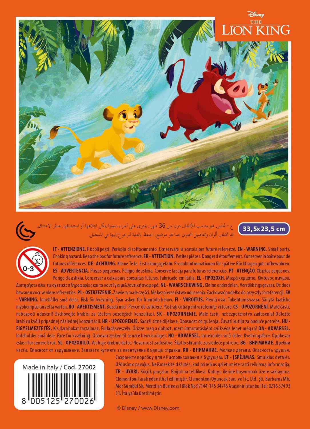 Detalle de Clementoni 27002 Puzzle Play For Future Disney The Lion King – 60 pezzi, materiali 100% riciclati, Made in Italy