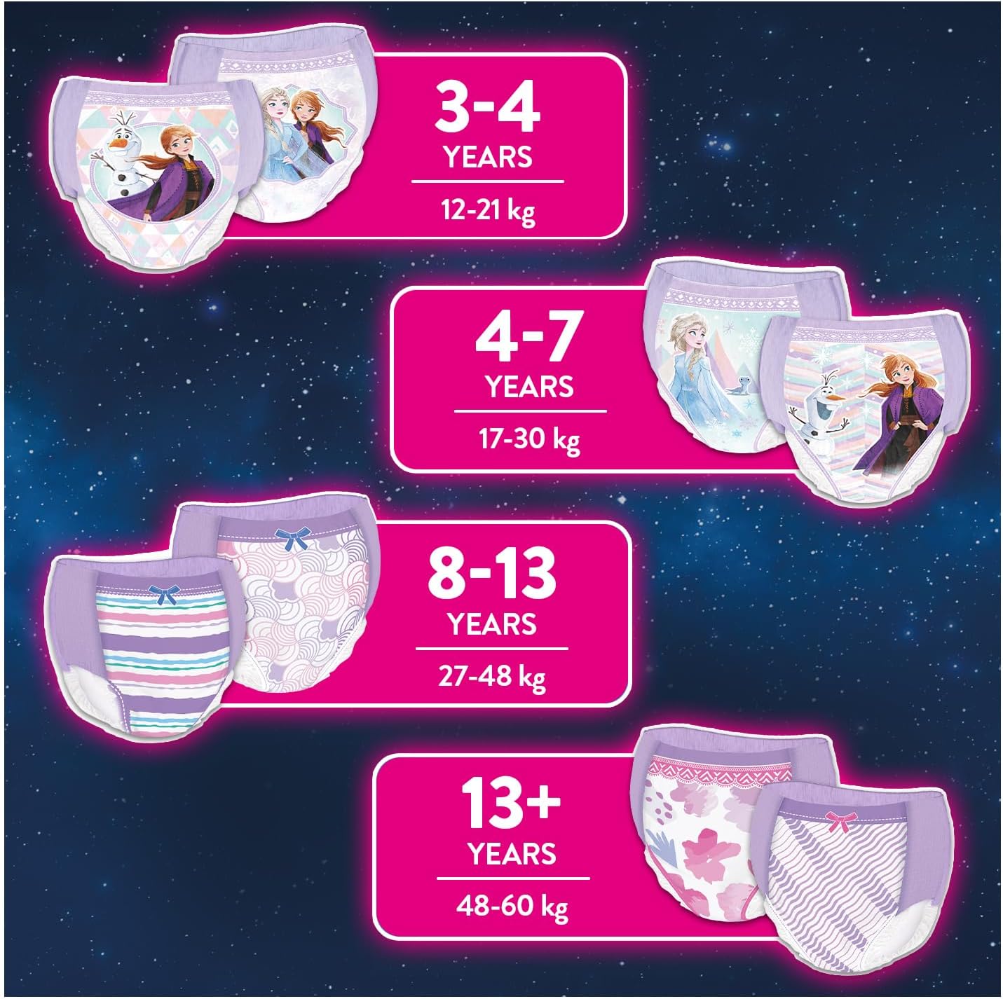 Detalle de HUGGIES DryNites Pyjama Pants for Girls 4-7 Years (17-30kg) – 30 Night-time Bedwetting Pants